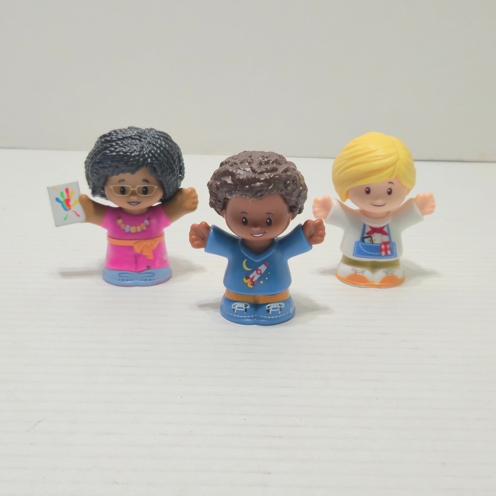 Fisher Price Little People Figures Lot 3 Art Teacher Spaceship Boy Art Student